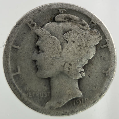 1918 US USA Mercury Dime Silver Coin | Collectable Grade
