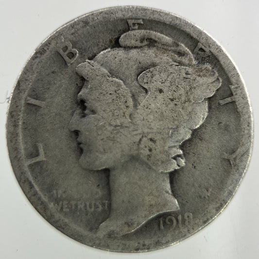 1918 US USA Mercury Dime Silver Coin | Collectable Grade