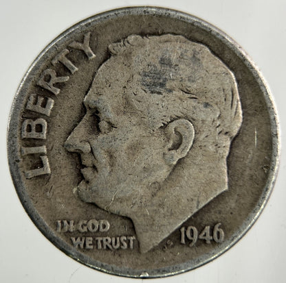 1946 US USA Roosevelt Dime Silver Coin | Collectable Grade