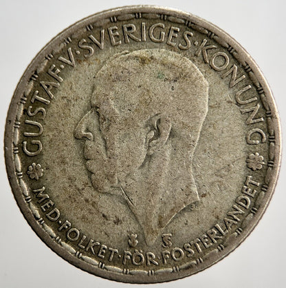 1948 Sweden 1 One Krona Silver Coin | Fine Collectable Grade | a2174