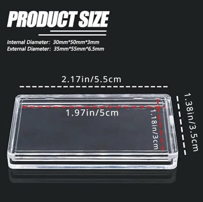2 x Silver Bullion Bar Coin Transparent Clear Protective Capsule - 5cm x 3cm
