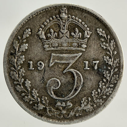 1917 George V Threepence Silver Coin | Fine Collectable Grade