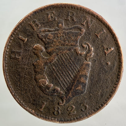 1823 Irish Half - Penny Coin | Fine Collectable Grade