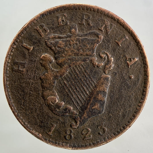 1823 Irish Half - Penny Coin | Fine Collectable Grade