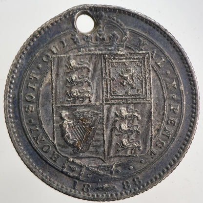 1888 Victoria Shilling Silver Coin | Very High Grade