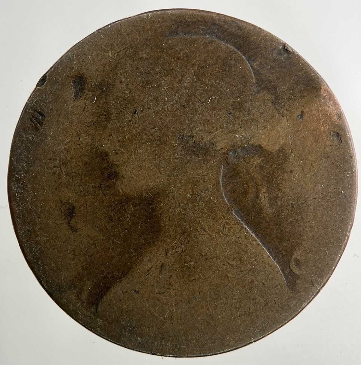 1862 Victoria One Penny Coin | Worn Grade