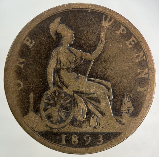 1893 Victoria One Penny Coin | Collectable Grade