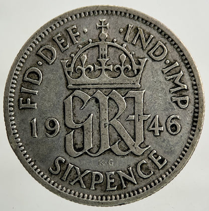 1946 George VI Sixpence Silver Coin | Fine Collectable Grade