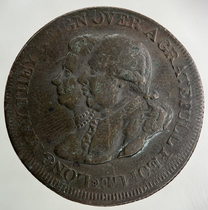 1792 Middlesex Guard & Glory Of Britain Half - Penny Coin | Fine Collectable Grade