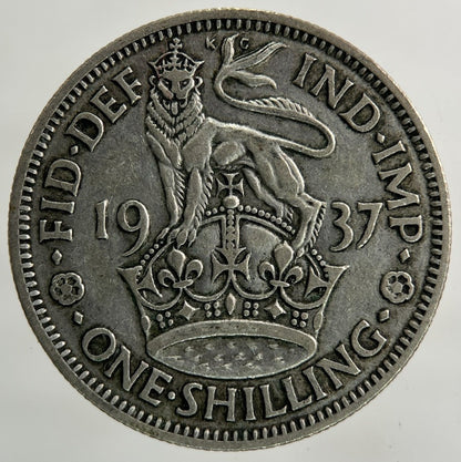 1937 George VI Shilling Silver Coin | Fine Collectable Grade