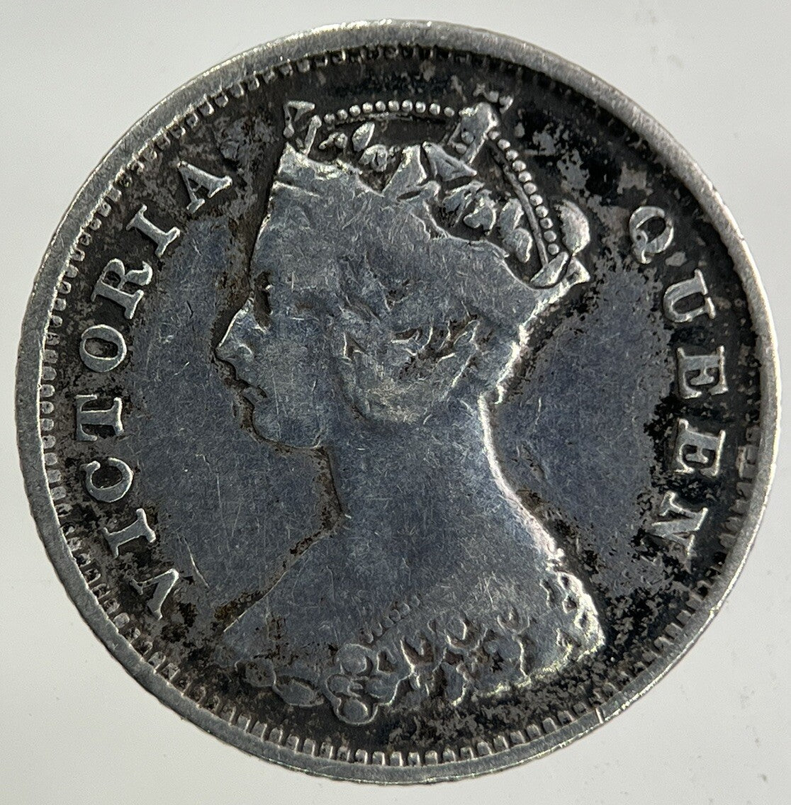 1898 Hong Kong 10 Cents Silver Coin | Fine Collectable Grade