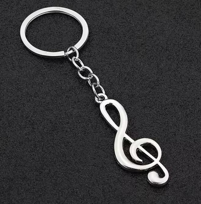 Mini Metal Music Note Keyring Premium Keychain Gift UK