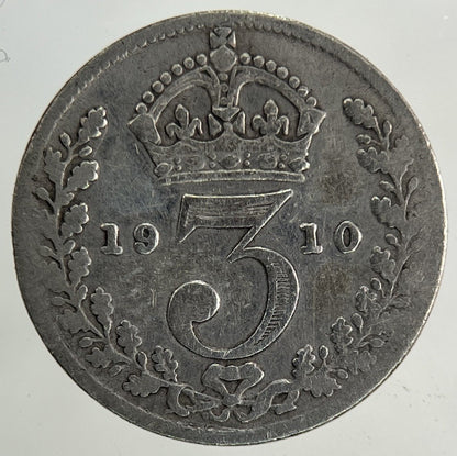 1910 Edward VII Threepence Silver Coin | Collectable Grade