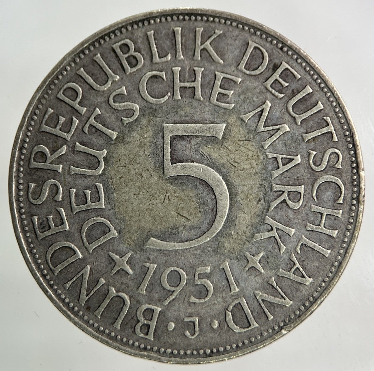 1951 Germany 5 Mark Silver Coin | Fine Collectable Grade