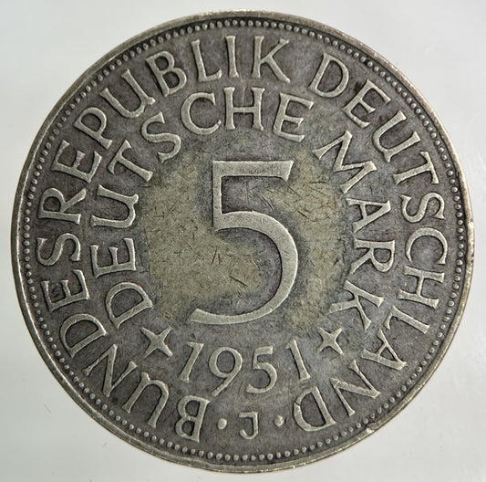 1951 Germany 5 Mark Silver Coin | Fine Collectable Grade