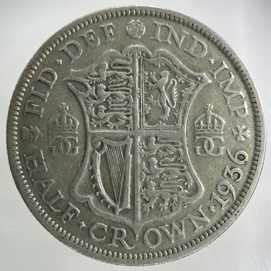 1936 George V Half - Crown Silver Coin | Fine Collectable Grade
