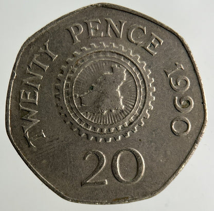 1990 Guernsey 20p Twenty - Pence Coin | Fine Collectable Grade
