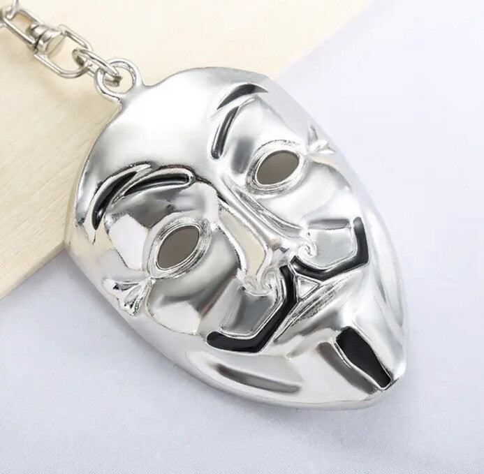Mini Metal Joker Mask Keyring Premium Keychain Gift UK