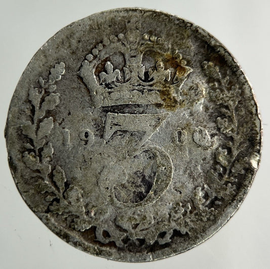 1900 Victoria Threepence Silver Coin | Worn Grade