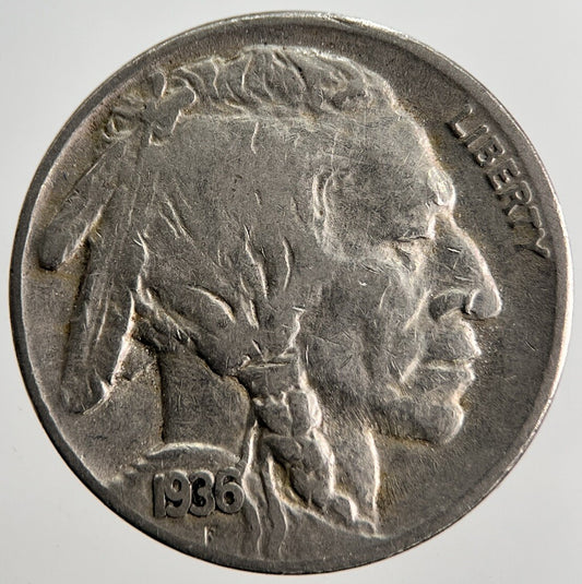 1936 - S US USA Buffalo Indian Head Nickel Coin | Collectable Grade | a2524