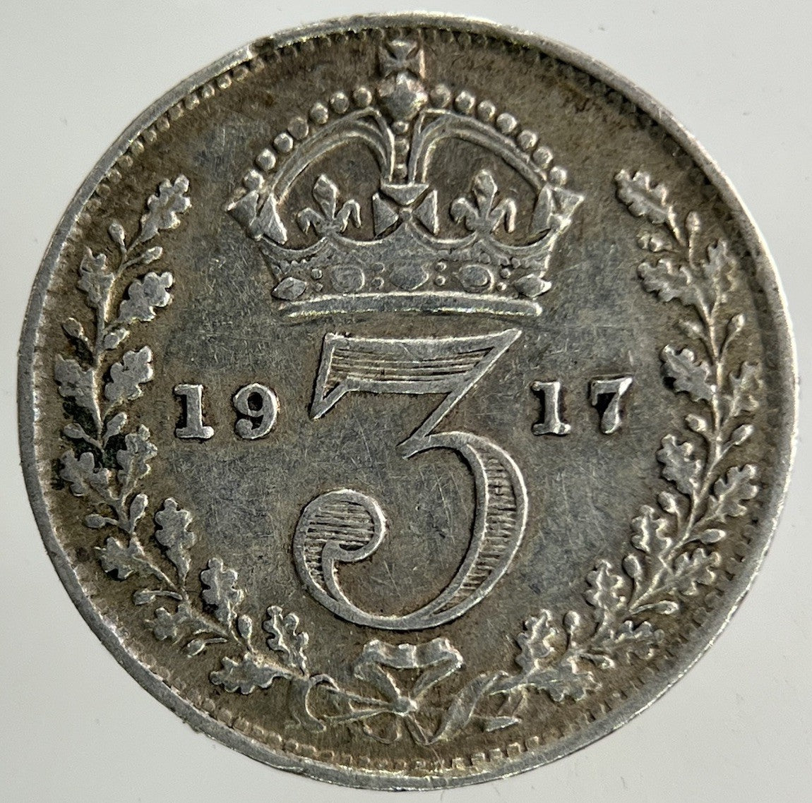 1917 George V Threepence Silver Coin | Very High Grade