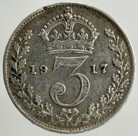 1917 George V Threepence Silver Coin | Very High Grade