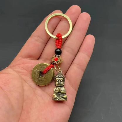 Mini Metal Buddha Buddhism Shaped Keyring Premium Keychain Gift UK
