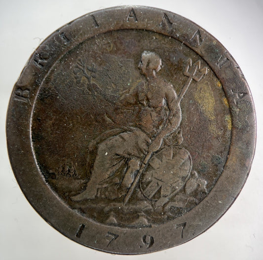 1797 George III 3rd Cartwheel One Penny Coin | Fine Collectable Grade