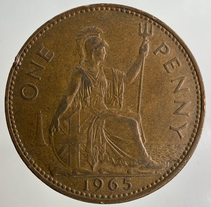1965 Elizabeth II 2nd One Penny Coin | Fine Collectable Grade