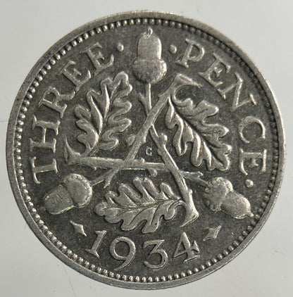 1934 George V Threepence Silver Coin | Collectable Grade