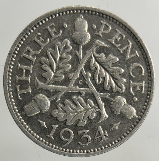 1934 George V Threepence Silver Coin | Collectable Grade