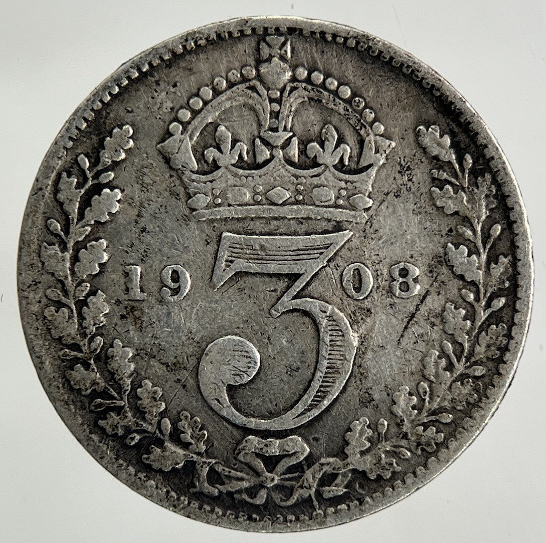 1908 Edward VII Threepence Silver Coin | Fine Collectable Grade