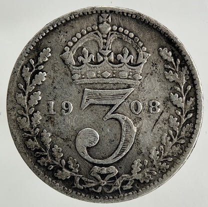 1908 Edward VII Threepence Silver Coin | Fine Collectable Grade