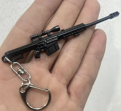 Mini Black Sniper Gun Shaped Keyring Premium Keychain Gift UK