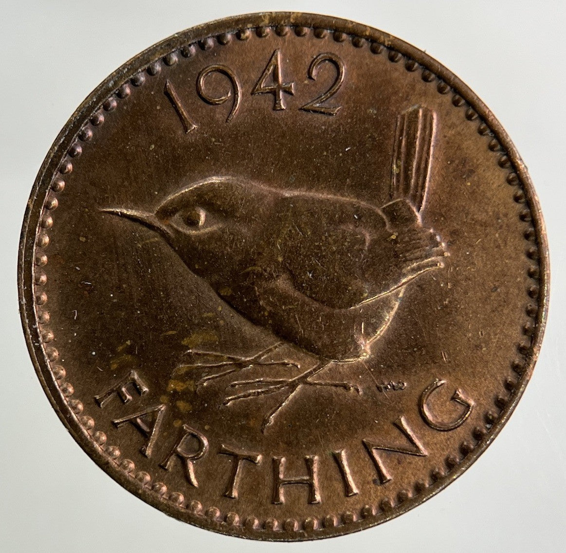 1942 George VI Wren Farthing Coin | Fine Collectable Grade