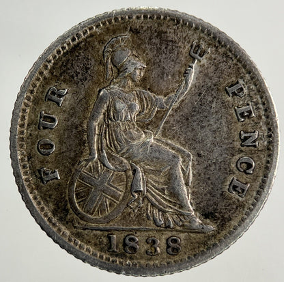 1838 Victoria Groat Four - Pence Silver Coin | Very High Grade