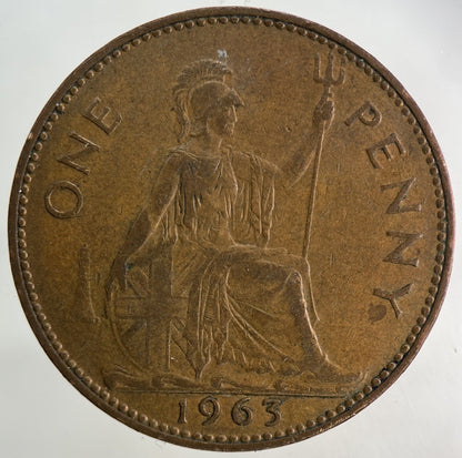 1963 Elizabeth II 2nd One Penny Coin | Fine Collectable Grade