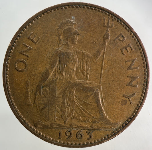 1963 Elizabeth II 2nd One Penny Coin | Fine Collectable Grade