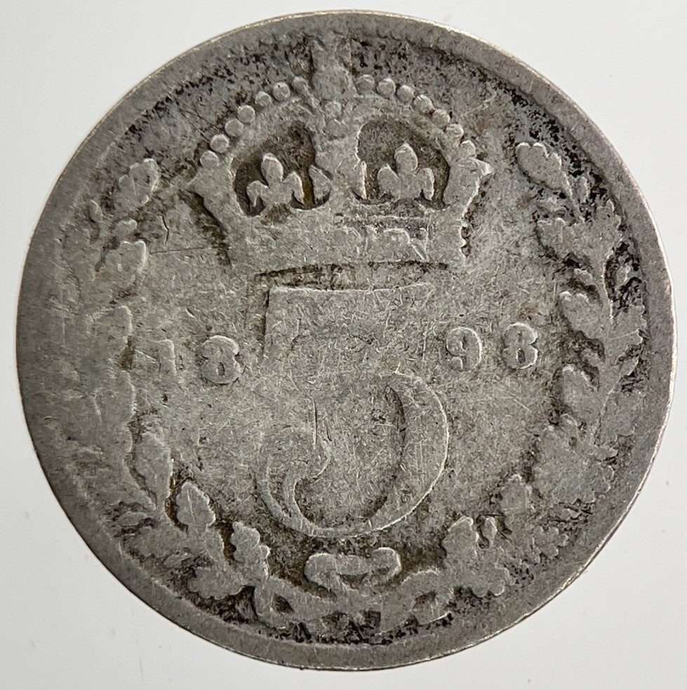 1898 Victoria Threepence Silver Coin | Collectable Grade | a9415