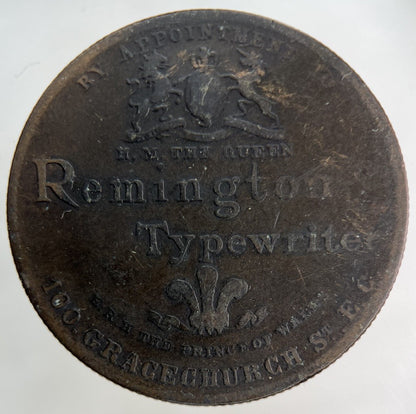 1896 British Remington Typewriter Token Coin | Collectable Grade