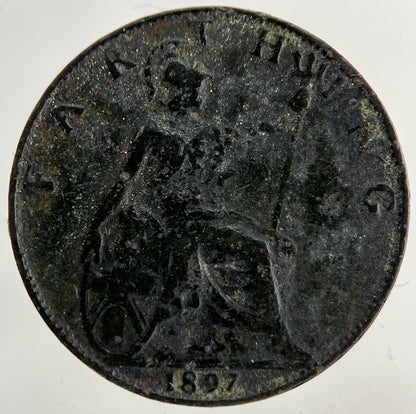 1897 Victoria Farthing Coin | Fair Grade
