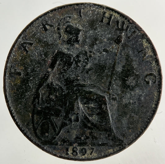 1897 Victoria Farthing Coin | Fair Grade
