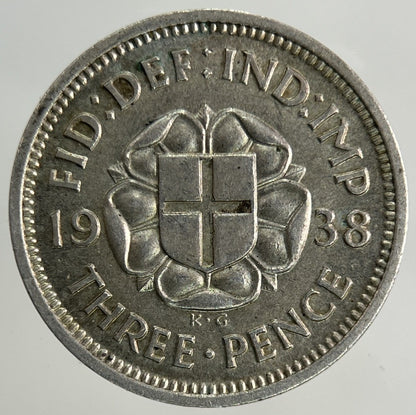 1938 George VI Threepence Silver Coin | Very High Grade