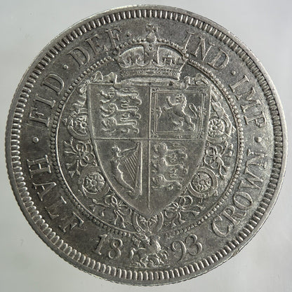 1893 Victoria Half - Crown Silver Coin | Very High Grade