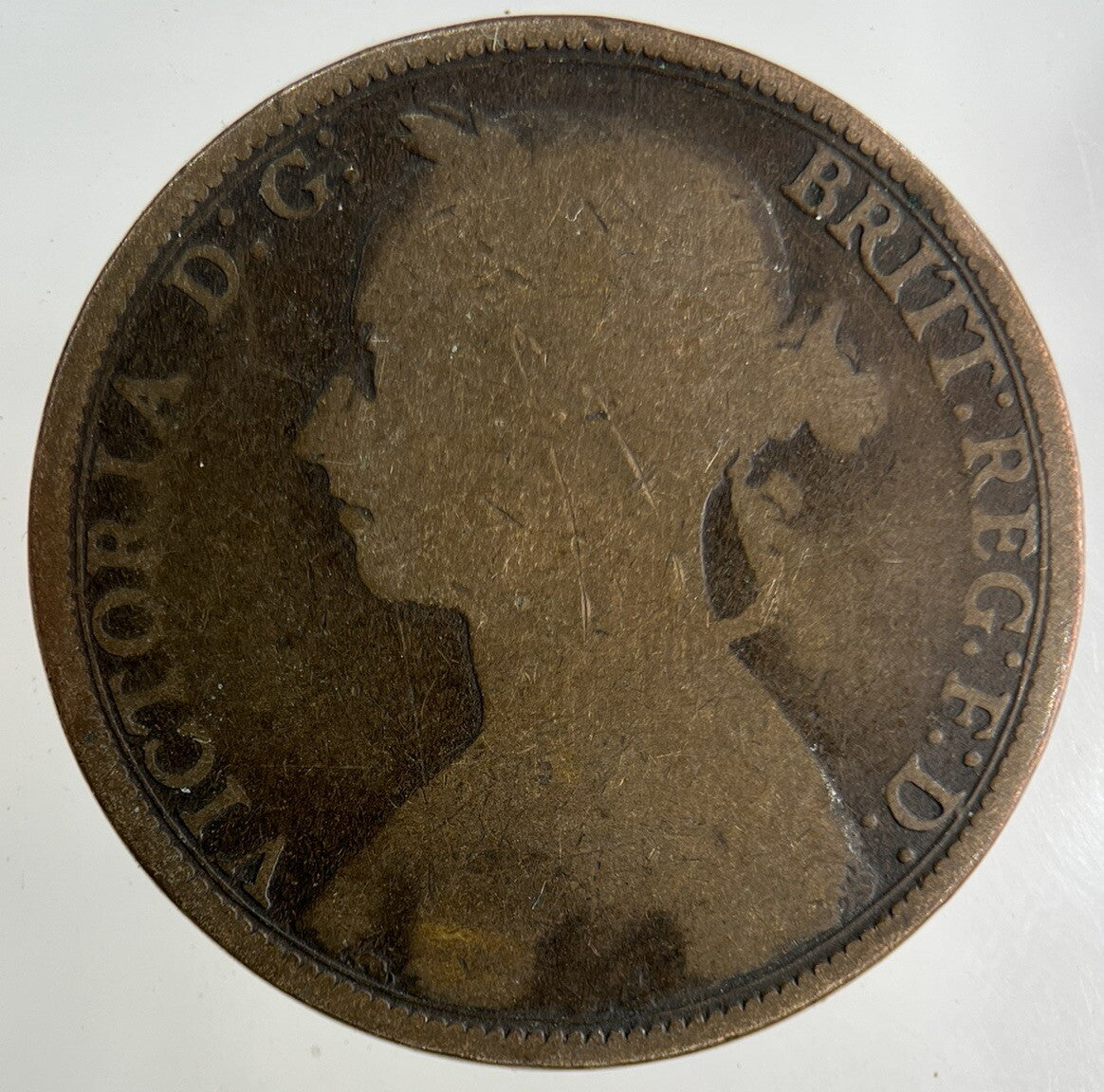 1889 Victoria One Penny Coin | Fair Grade