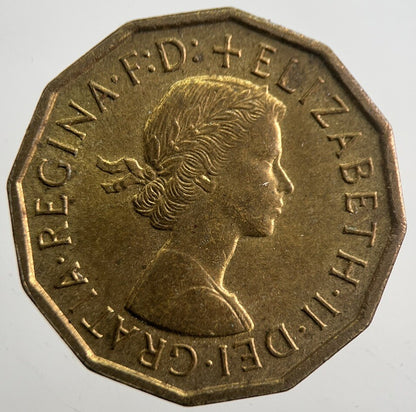 1967 British Brass Threepence Coin | Very High Grade | a7711