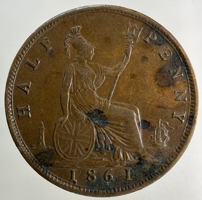 1861 Victoria Half - Penny Coin | Very High Grade