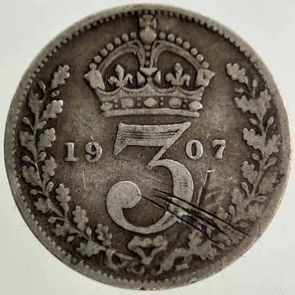 1907 Edward VII Threepence Silver Coin | Collectable Grade