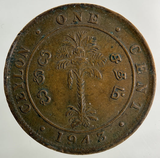 1943 Ceylon One Cent Coin | Fine Collectable Grade