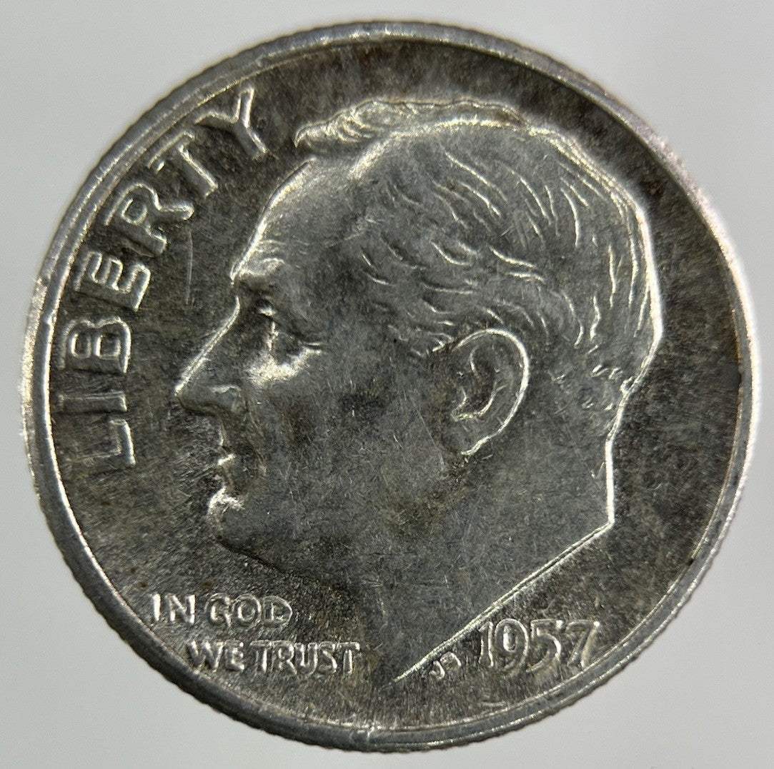 1957 US USA Roosevelt Dime Silver Coin | Fine Collectable Grade